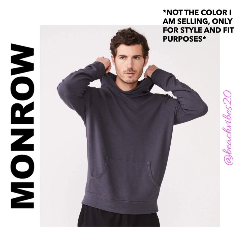 MONROW Men's Supersoft Pullover Hoody XXL Grey Purple NWT O-118